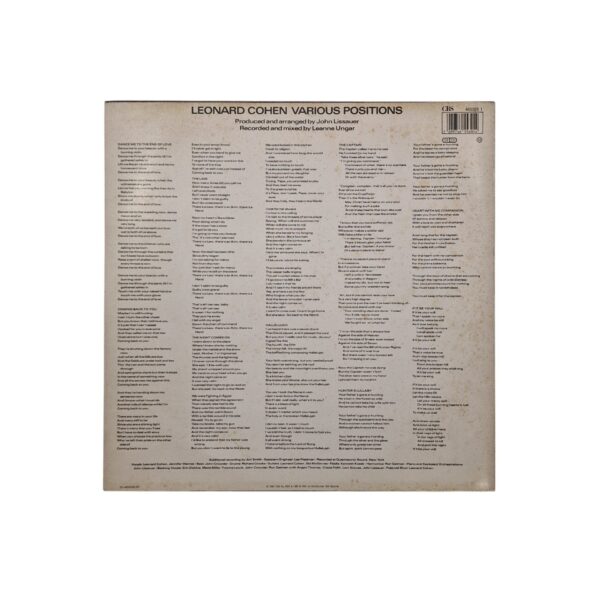 Various Positions – Leonard Cohen