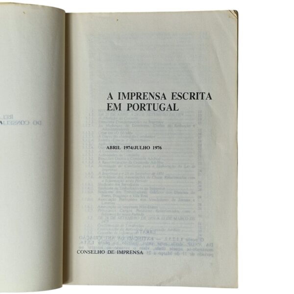 A Imprensa Escrita em Portugal – Abril de 1974 a Julho de 1976 – Relatório do Conselho de Imprensa (1979)