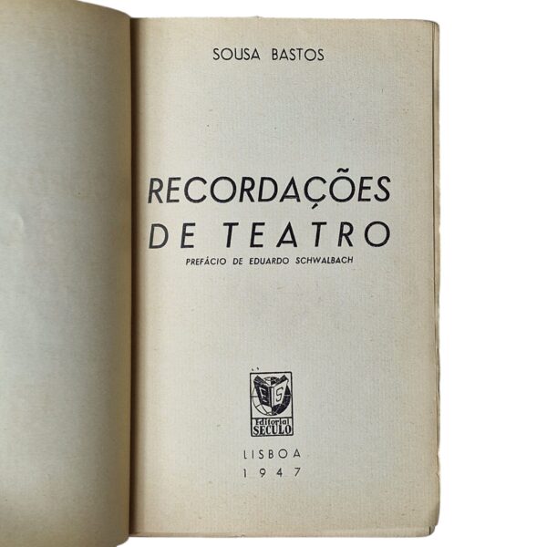 Recordações de Teatro – Sousa Bastos (1947)