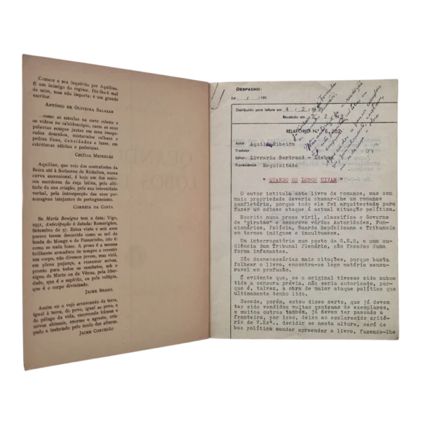 Quando os Lobos Uivam – Aquilino Ribeiro – Edição Fac-similada da 1.ª Edição de 1958 (2014)