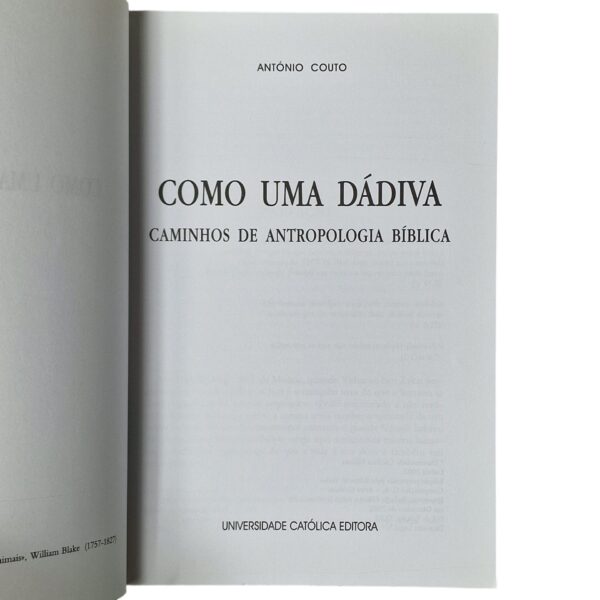 Como uma Dádiva: Caminhos de Antropologia Bíblica – António Couto (2002