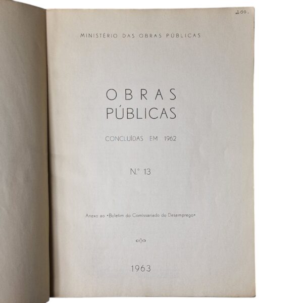 Obras Públicas Concluídas em 1962 – Ministério das Obras Públicas (1963)