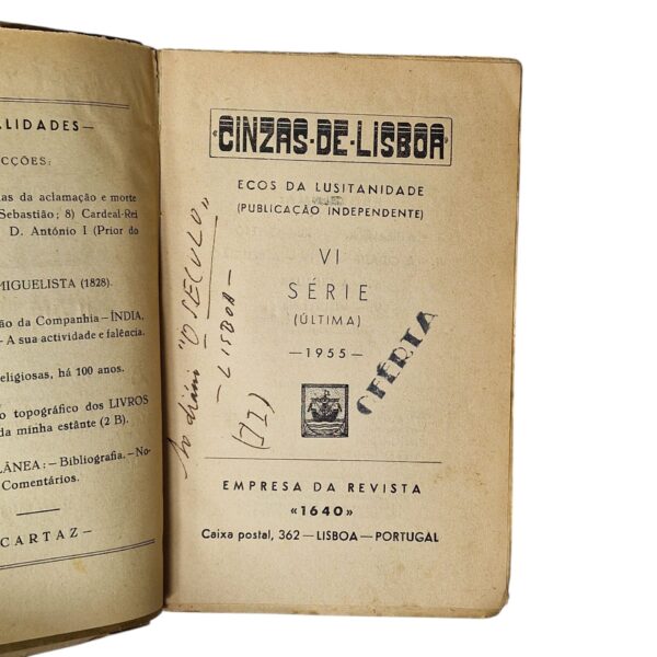 Cinzas de Lisboa – Sexta Série (Última) – Padre Manuel Ruela Pombo (1955)