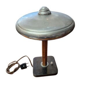 Candeeiro Art Déco – Madeira e Metal Cromado