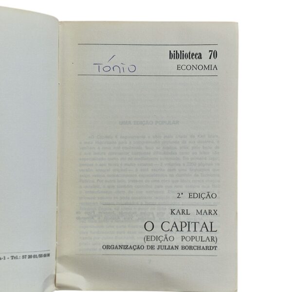 O Capital (Edição Popular) – Karl Marx (1974, 2.ª edição)