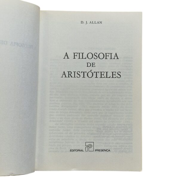 A Filosofia de Aristóteles – D. J. Allan (1983)
