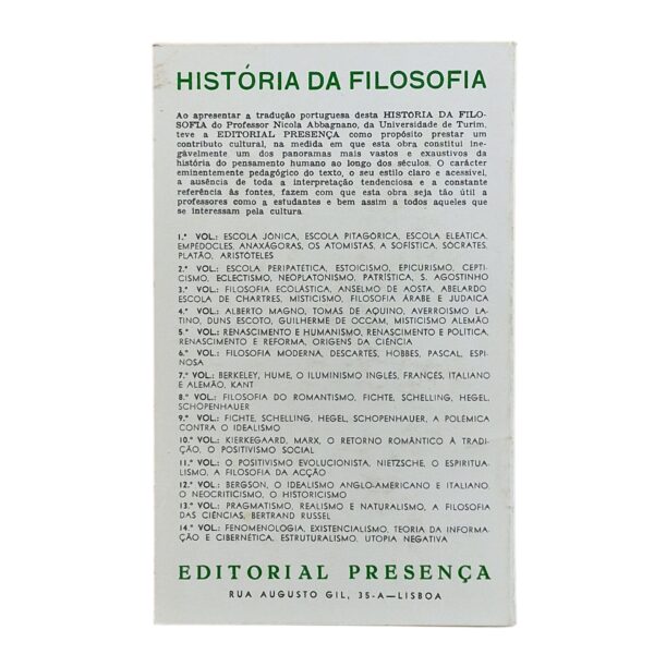 História da Filosofia – Volume VIII – Nicola Abbagnano (1978, 2.ª edição)