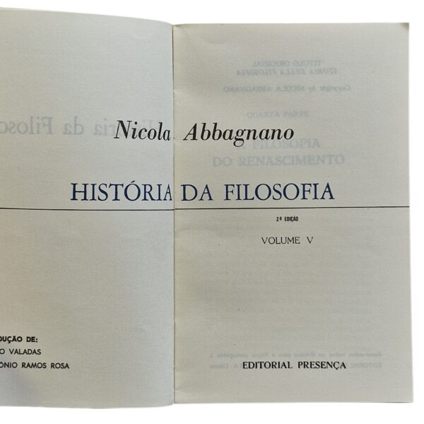 História da Filosofia – Volume V – Nicola Abbagnano (1978, 2.ª edição)
