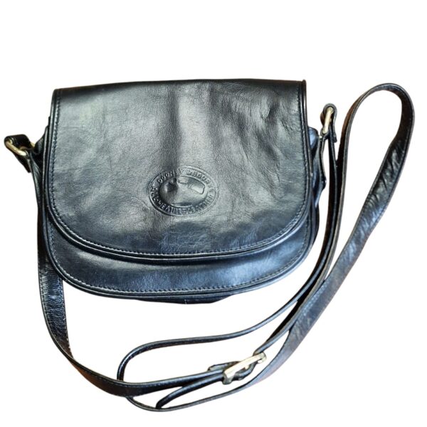 Mala de ombro em pele preta da Dooney & Bourke