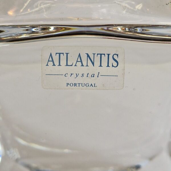Garrafa em cristal Atlantis com tampa facetada âmbar