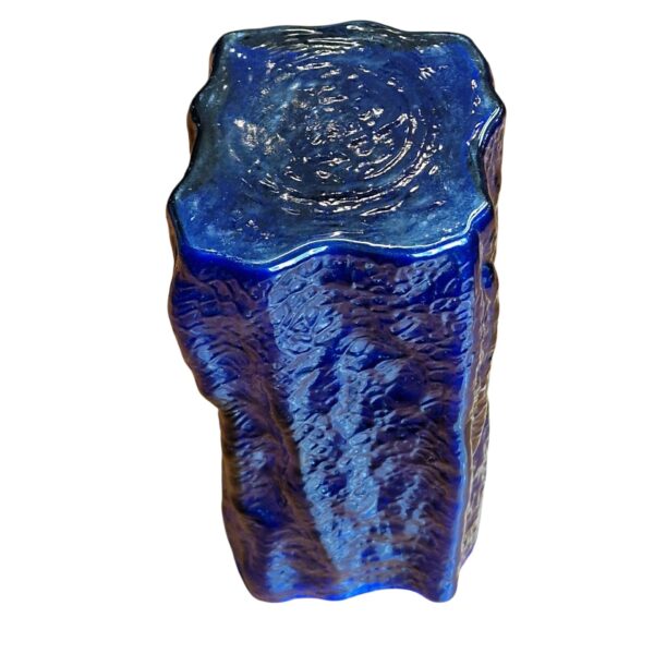 Vaso decorativo em vidro artístico azul cobalto