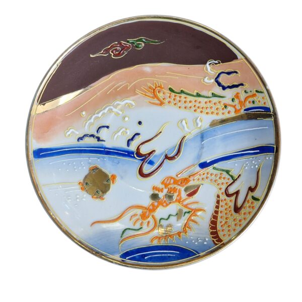 Conjunto de chá japonês com gueixa em lithophane