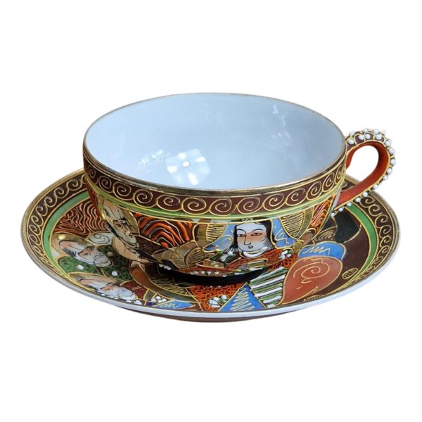 Conjunto de chá japonês "casca de ovo" com decoração moriage