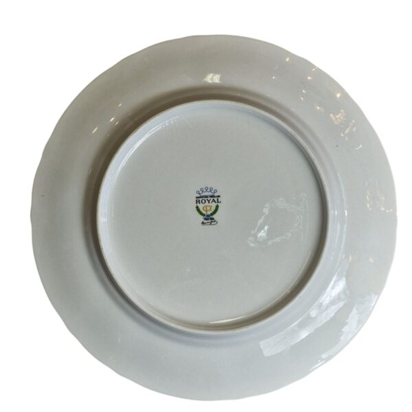 Prato decorativo em porcelana com flores e filete dourado – Manifattura Porcellane Royal CP