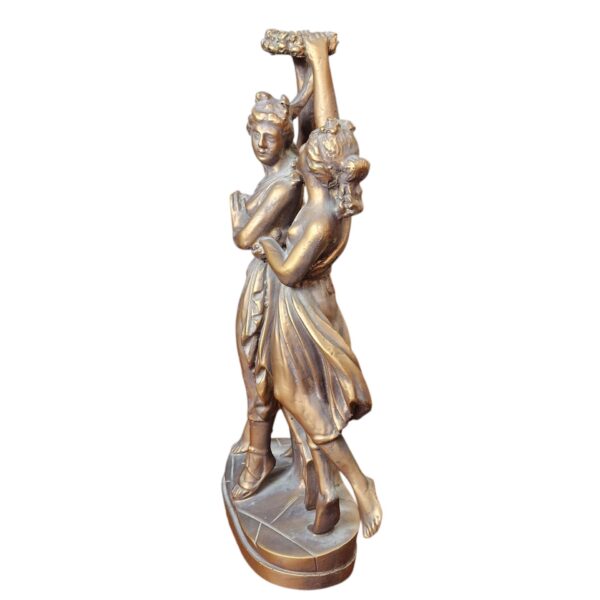 Estátua decorativa das Três Graças em resina bronzeada