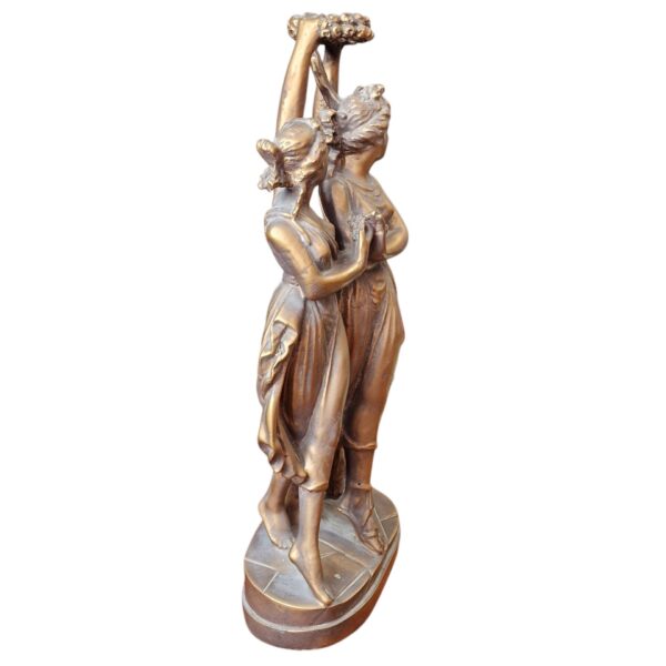 Estátua decorativa das Três Graças em resina bronzeada