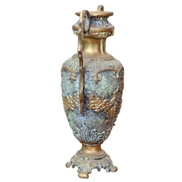 Jarra Ânfora Decorativa em Metal Ornamentado