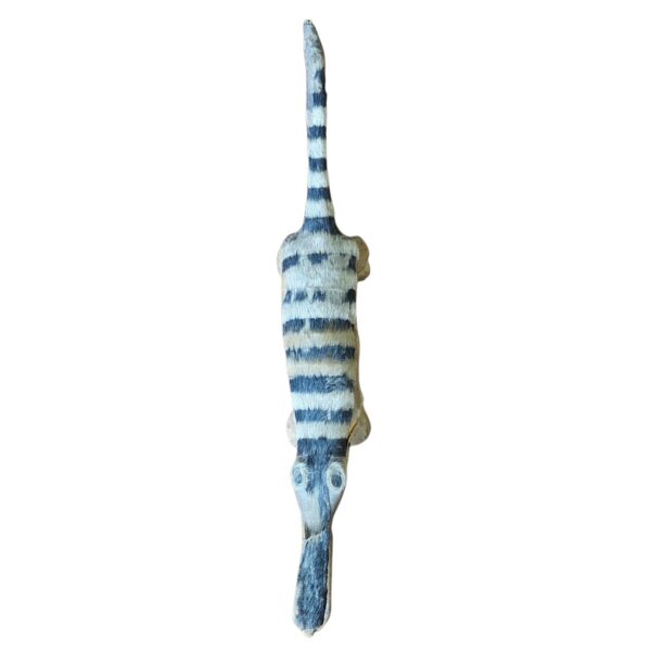 Figura animal em barro revestido com couro e pêlo – estilo artesanal exótico