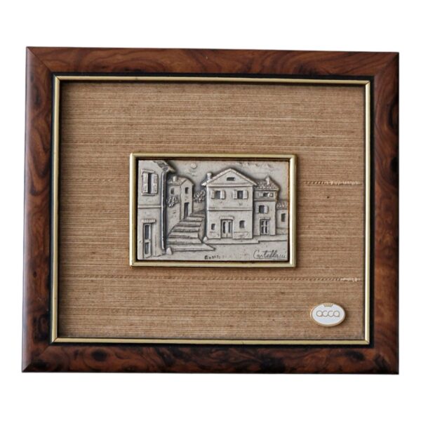 Quadro “Borghetto di Case” – Acca Argenti, Itália – Prata 925