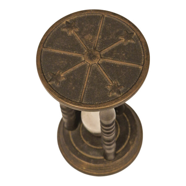 Ampulheta decorativa em bronze patinado – 13,5 cm