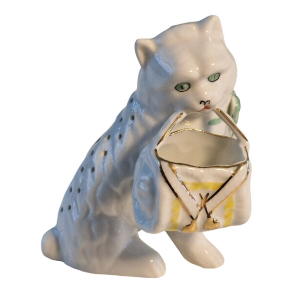 Paliteiro Gato com Cesto na Boca (12 cm) - Vista Alegre