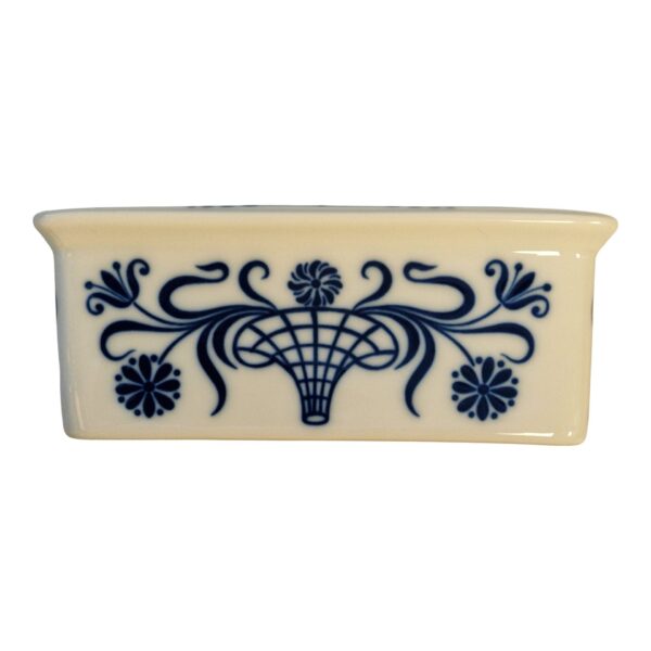 Tinteiro “Império” – Vista Alegre – Porcelana branca com decoração azul – 16×7×8cm