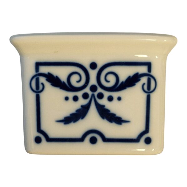 Tinteiro “Império” – Vista Alegre – Porcelana branca com decoração azul – 16×7×8cm