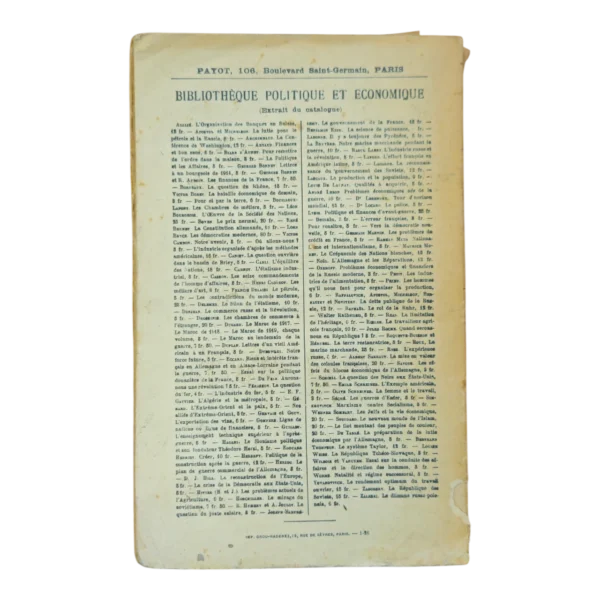 Le Bourgeois – Werner Sombart (1926) – Payot Paris – Bibliothèque Politique et Économique