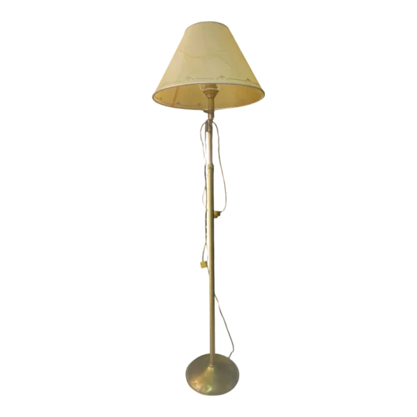 Candeeiro de pé em latão com abat-jour