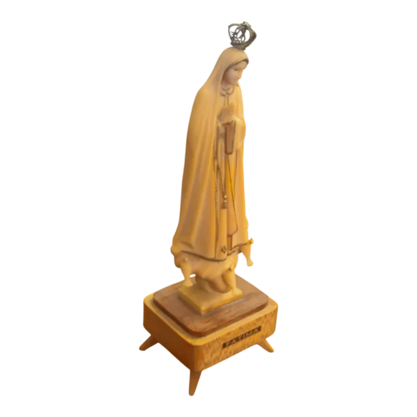 Nossa Senhora de Fátima com Base em Madeira