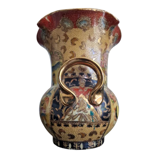 Jarro Decorativo Estilo Satsuma com Cena Oriental – Porcelana “Made in China” (25 cm)