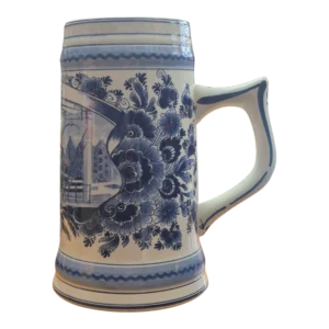 Caneca de cerveja Heineken em faiança Delft Blue - De Porceleyne Fles / Royal Delft (séc. XX)com 26 cm