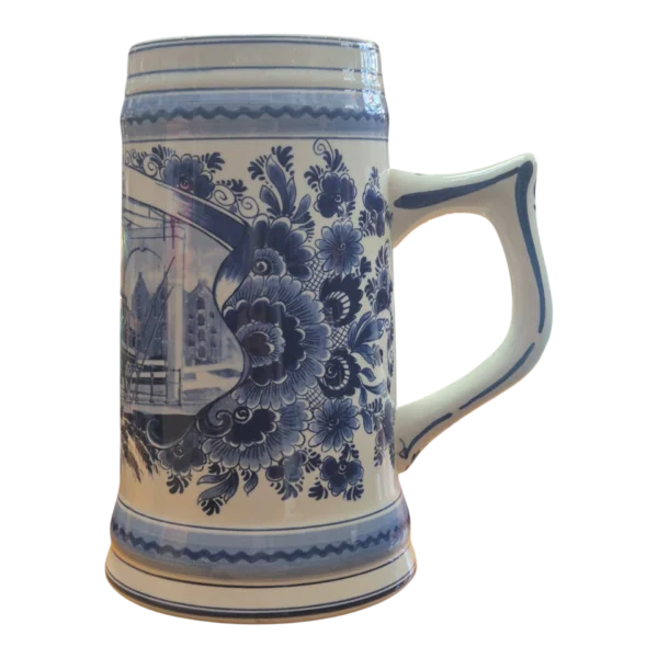 Caneca de cerveja Heineken em faiança Delft Blue - De Porceleyne Fles / Royal Delft (séc. XX)com 26 cm