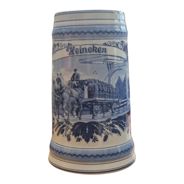 Caneca de cerveja Heineken em faiança Delft Blue - De Porceleyne Fles / Royal Delft (séc. XX)com 26 cm