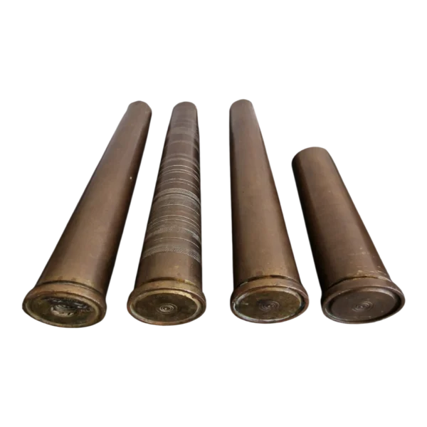Conjunto de 4 Cápsulas de Cartucho Antigas em Latão