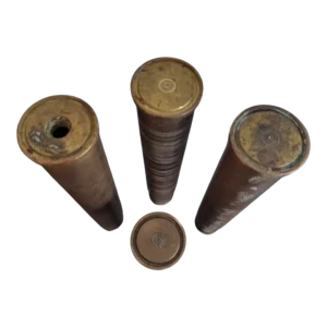 Conjunto de 4 Cápsulas de Cartucho Antigas em Latão