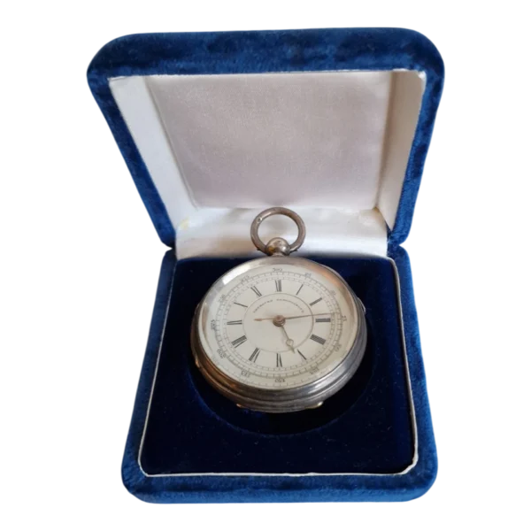 Relógio de Bolso Antigo em Prata “Improved Chronograph”