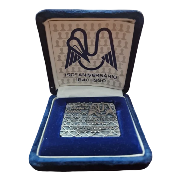 Medalha Montepio Geral 150.º Aniversário Prata Fina 999,7 — Niels Fischer / Vasco Nuno — 1990