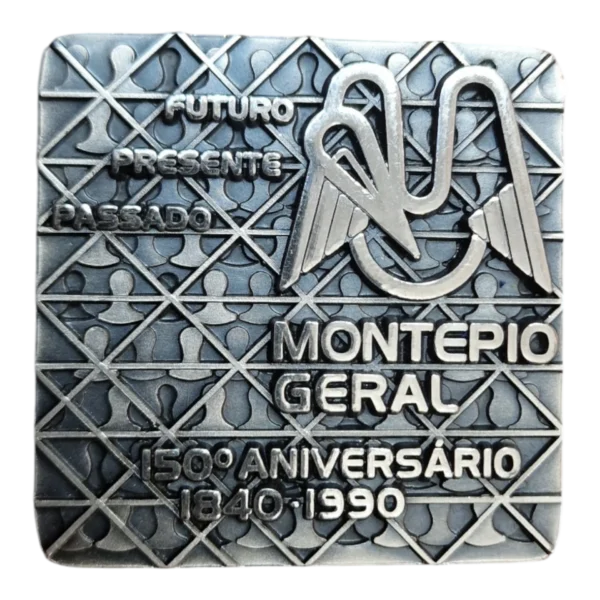 Medalha Montepio Geral 150.º Aniversário Prata Fina 999,7 — Niels Fischer / Vasco Nuno — 1990