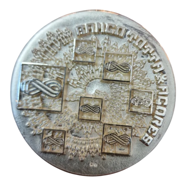 Medalha Comemorativa Banco Totta & Açores 150.º Aniversário 1843-1993 em Prata Fina 999,7 — Niels Fischer / Vasco Nuno