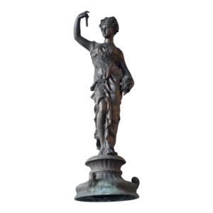 Estátua em bronze estilo clássico – figura feminina alegórica – 67 cm