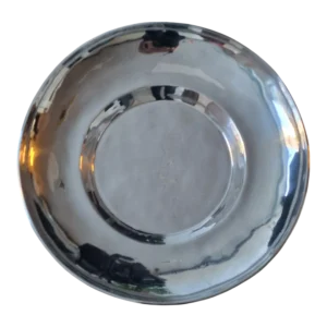 Prato monumental “Linha de Fogo” – De Campos – alumínio fundido – 52 cm – vintage português