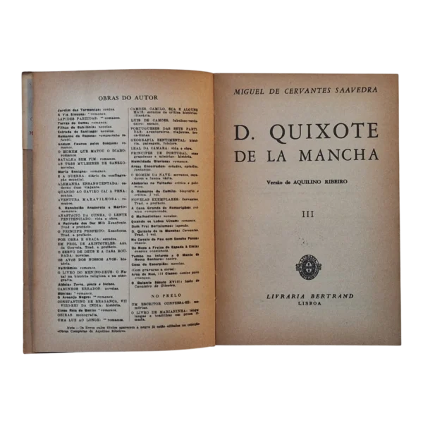 D. Quixote de la Mancha - Miguel de Cervantes -1959 - Livraria Bertrand