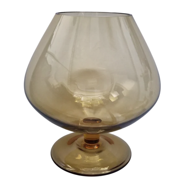 Grande Taça Balão em Vidro Fumado Âmbar 22 cm — design modernista, séc. XX