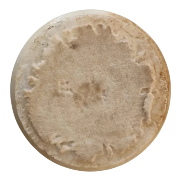 Caixa Cilíndrica em Mármore Branco com Aro Metálico 11 cm — séc. XX