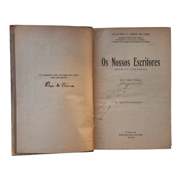 Os Nossos Escritores – Augusto C. Pires de Lima (1948)