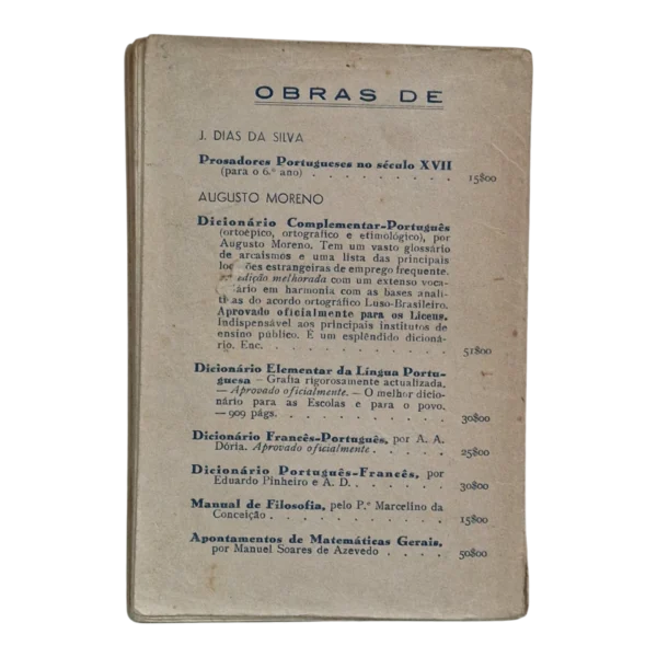 Colectânea Escolar – Gil Vicente, Bernardim Ribeiro, Sá de Miranda e Luís de Camões – 1947