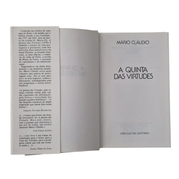 A Quinta das Virtudes – Mário Cláudio - Círculo de Leitores - 1992