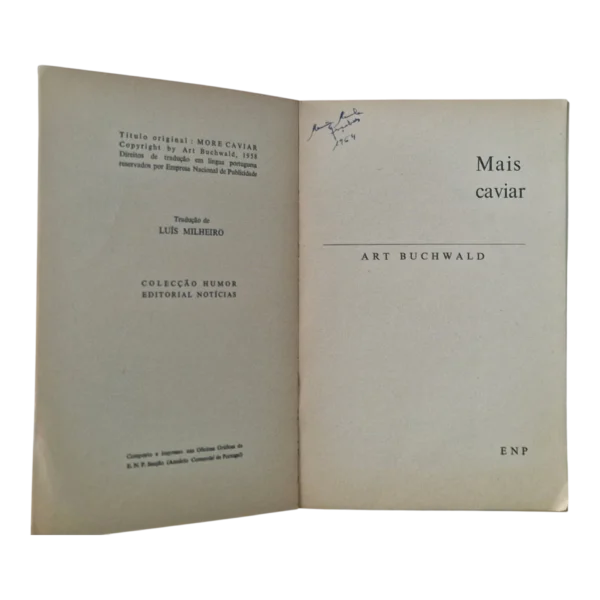 Mais Caviar – Art Buchwald – Coleção Humor – Empresa Nacional de Publicidade – 1958