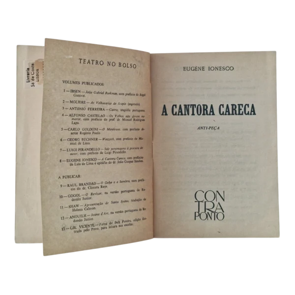A Cantora Careca – Eugène Ionesco - Teatro no Bolso N. 8 - Contraponto